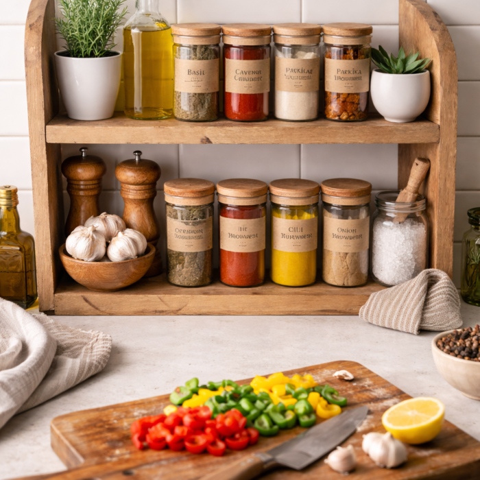 Wooden Kitchen Organiser